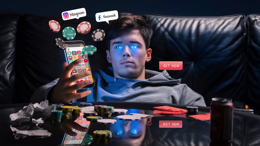 social media promotes online gambling